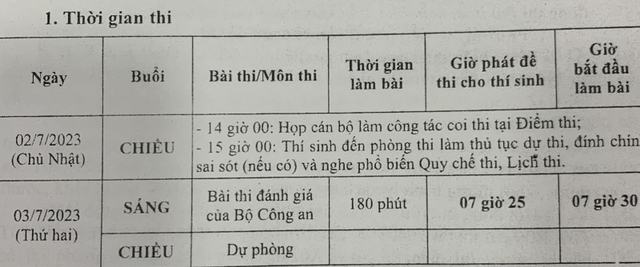 bo cong an cong bo lich thi ky thi danh gia nam 2023 dspl 2 bo cong an cong bo lich thi ky thi danh gia nam 2023 dspl 2