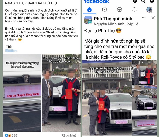 su that thong tin bo tang con xe roll royce trong le tot nghiep o phu tho dspl 1