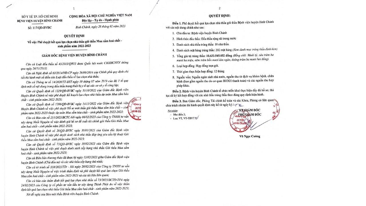 Kinh doanh - BV Bình Chánh: Công tác đấu thầu đã hiệu quả khi nhiều sản phẩm có dấu hiệu đội giá? (Hình 2).