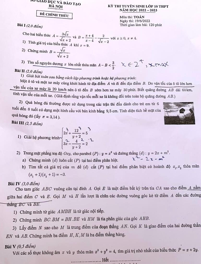 nhan dinh de thi mon toan tuyen sinh lop 10 thpt 2022 diem trung binh o khoang 7 diem1 nhan dinh de thi mon toan tuyen sinh lop 10 thpt 2022 diem trung binh o khoang 7 diem1