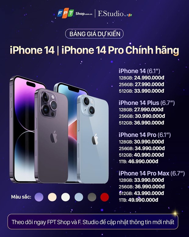 gia ban du kien iphone 14 chinh hang o viet nam2 gia ban du kien iphone 14 chinh hang o viet nam2