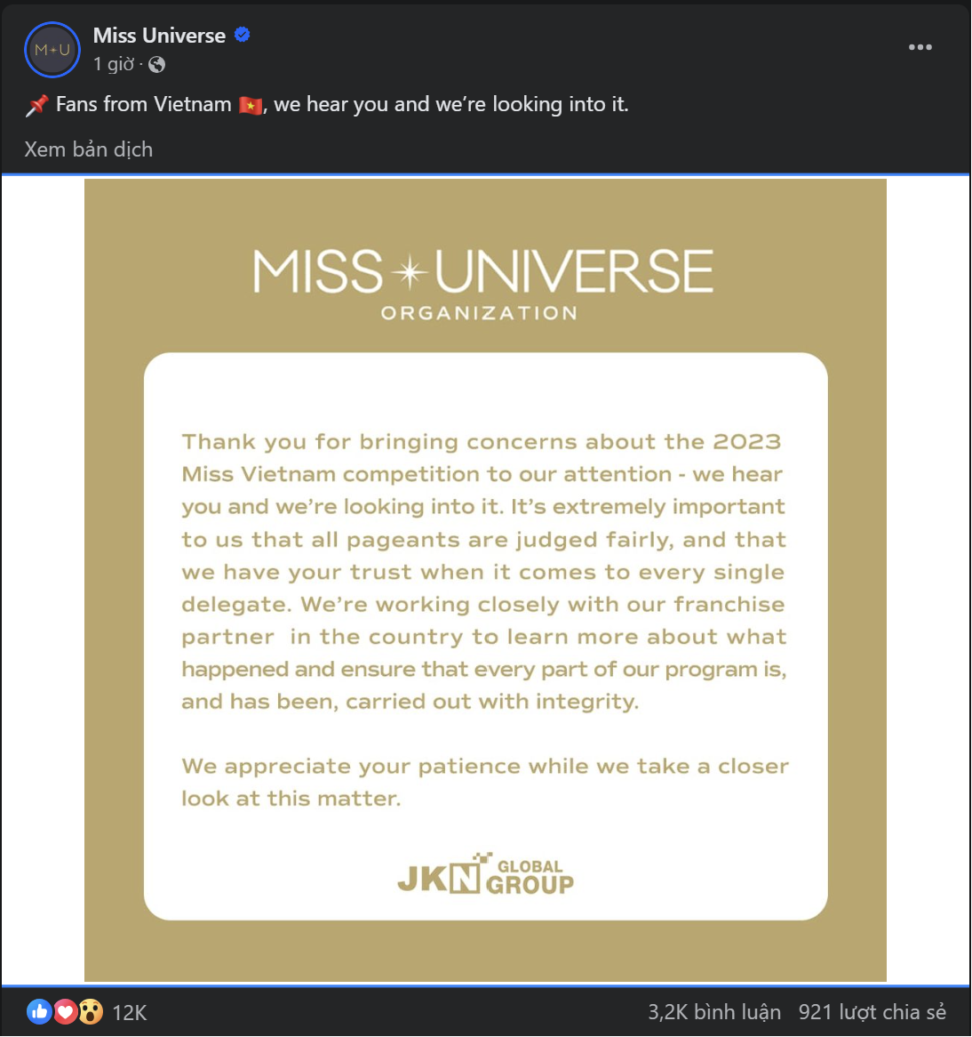 dong thai bat ngo cua miss universe giua on ao ve ket qua chung ket miss universe vietnam 20232