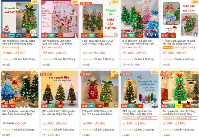 bat trend ban nguyen lieu lam cay thong noel kem nhung kiem gan 400 trieu dong trong hon 1 thang2