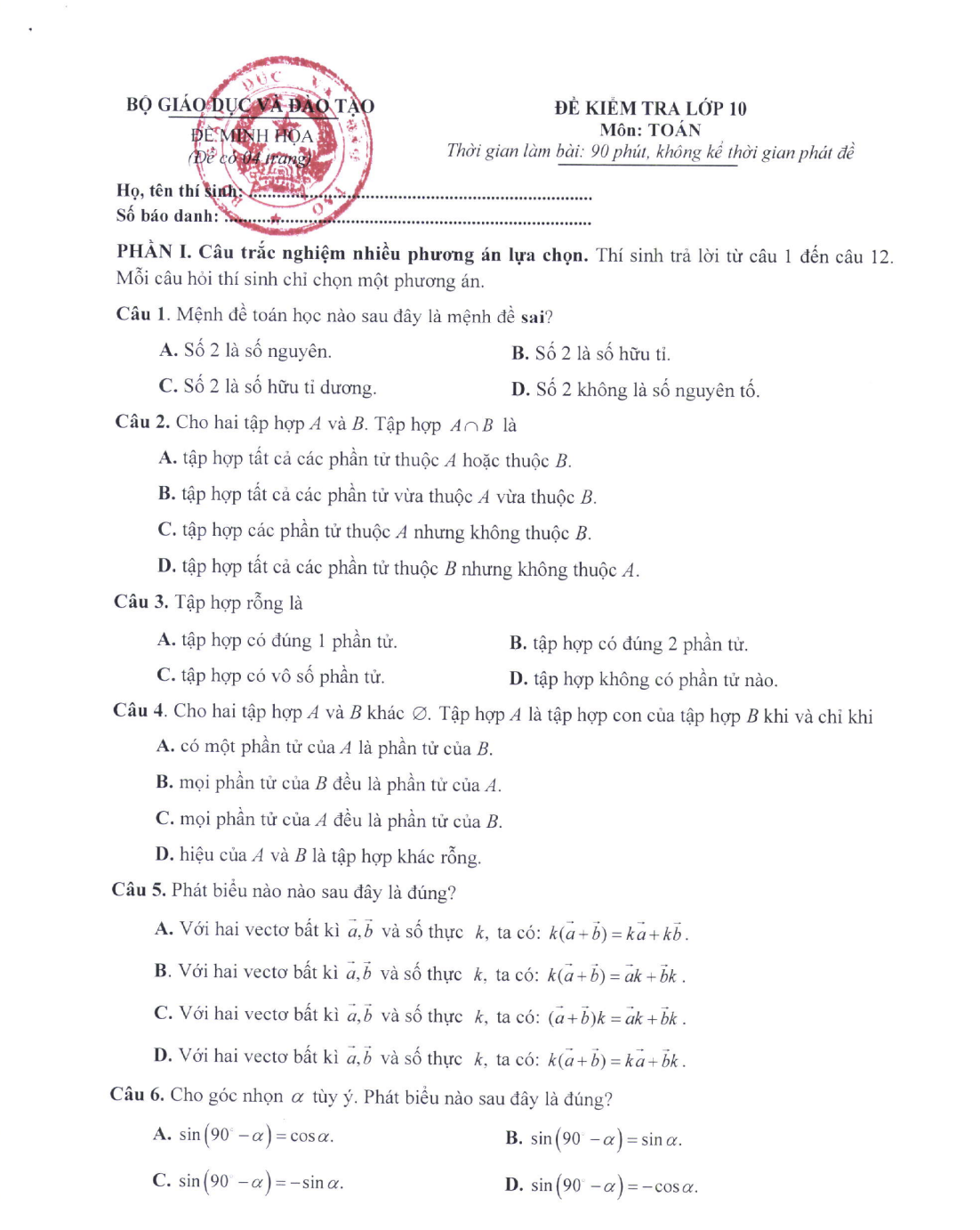 de minh hoa mon toan tot nghiep thpt 2025