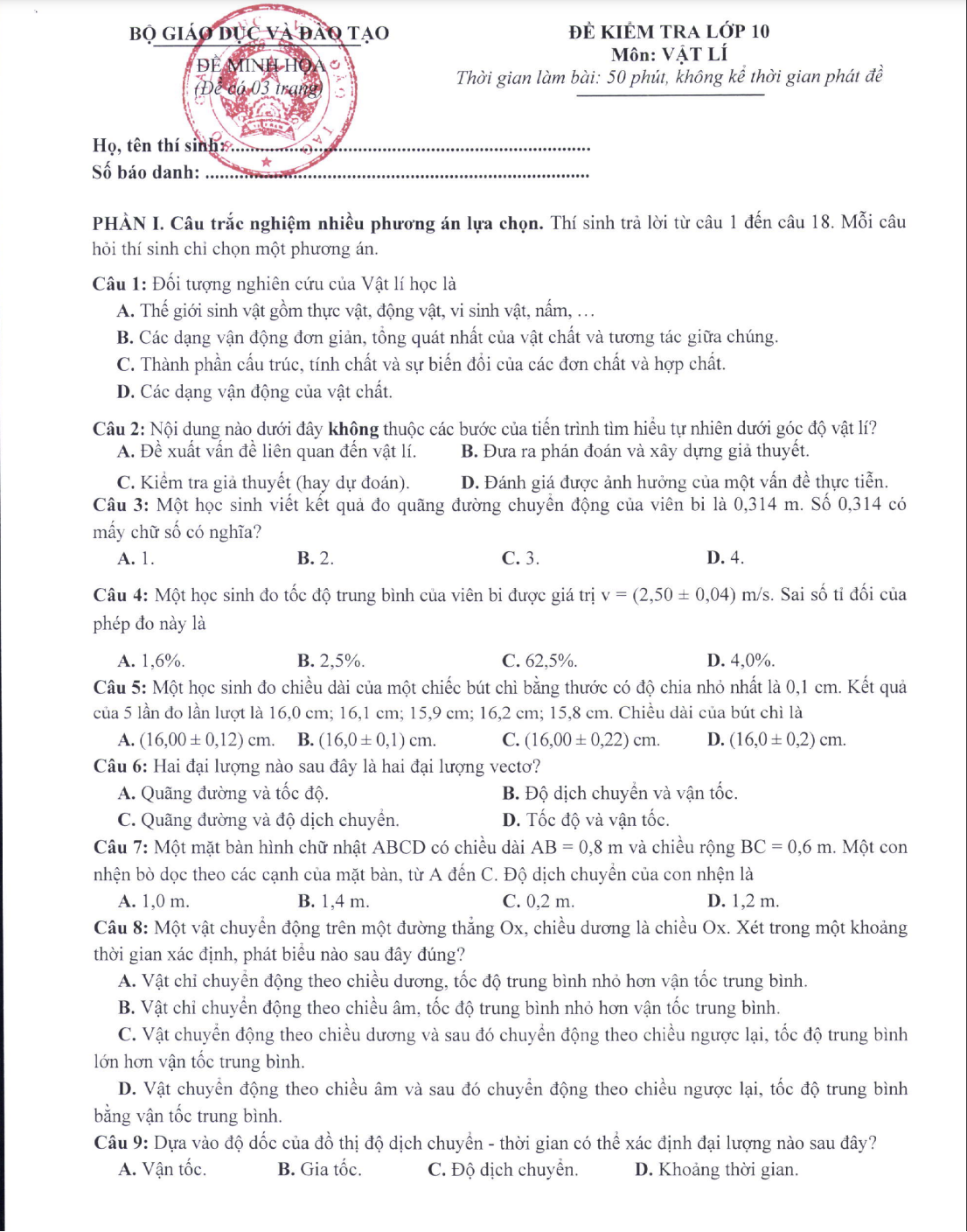 de minh hoa mon vat ly tot nghiep thpt 20251
