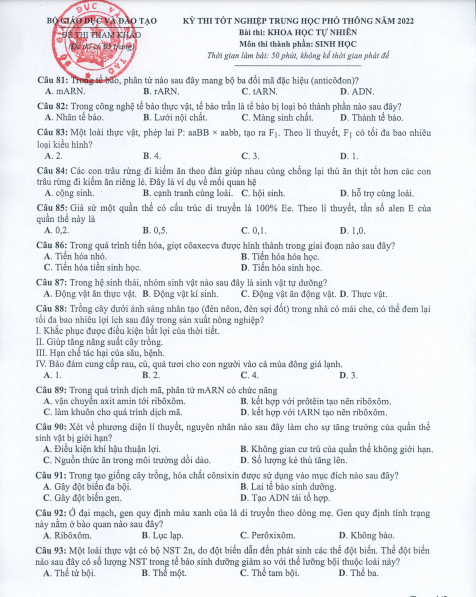 dap an de thi tham khao sinh hoc 2022 1 dap an de thi tham khao sinh hoc 2022 1