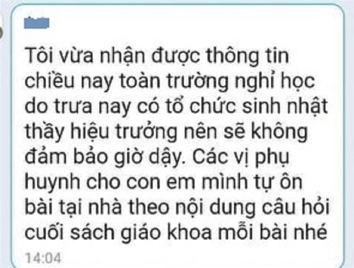 xon xao chuyen hoc sinh duoc nghi 1 buoi vi truong to chuc sinh nhat cho thay hieu truong thay giao len tieng1 xon xao chuyen hoc sinh duoc nghi 1 buoi vi truong to chuc sinh nhat cho thay hieu truong thay giao len tieng1
