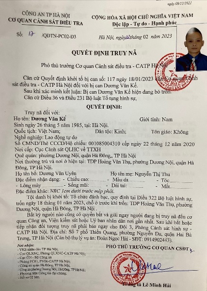 cong an ha noi truy na doi tuong to chuc danh bac qua mang cong an ha noi truy na doi tuong to chuc danh bac qua mang