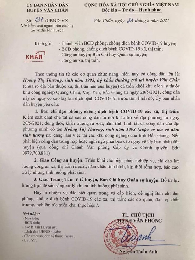 truy tim nu cong nhan tron khoi khu cach ly o bac giang truy tim nu cong nhan tron khoi khu cach ly o bac giang