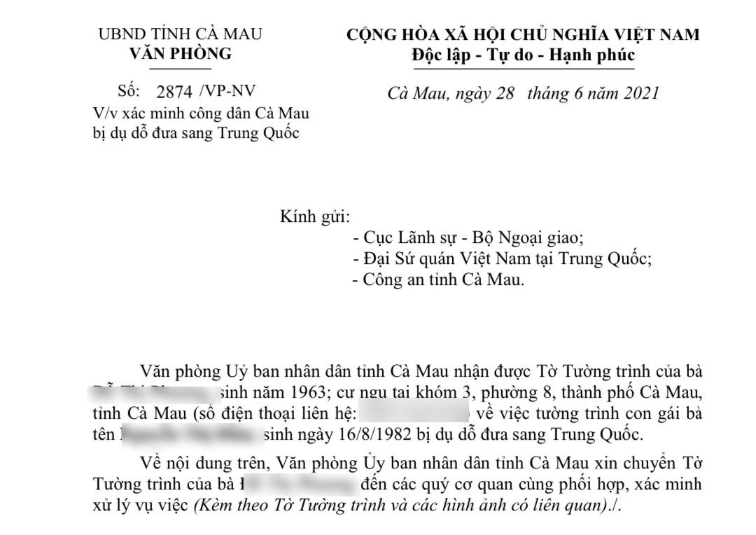 nghi van mot phu nu bi du do dua sang trung quoc lay chong nghi van mot phu nu bi du do dua sang trung quoc lay chong