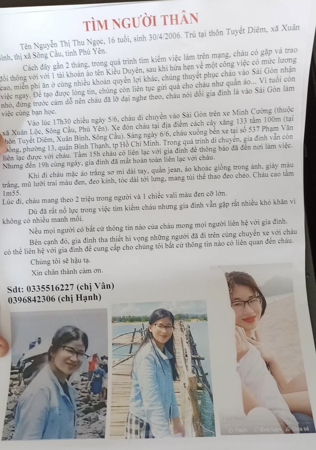 tinh tiet bat ngo vu nu sinh 16 tuoi mat tich bi an khi vao tp hcm xin viec tinh tiet bat ngo vu nu sinh 16 tuoi mat tich bi an khi vao tp hcm xin viec