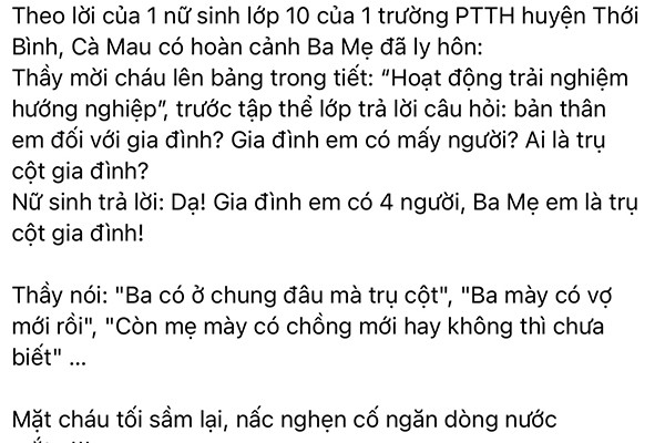 thong tin moi nhat vu thay giao goi nu sinh la may noi chuyen te nhi