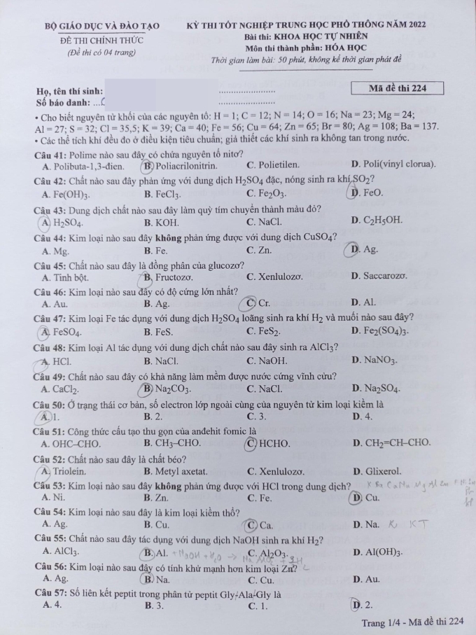 dap an de thi mon khtn vat ly hoa hoc sinh hoc ma de 201 tot nghiep thpt 2023 1 dap an de thi mon khtn vat ly hoa hoc sinh hoc ma de 201 tot nghiep thpt 2023 1