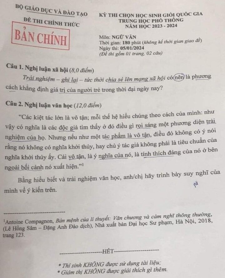 de ngu van ky thi hoc sinh gioi quoc gia