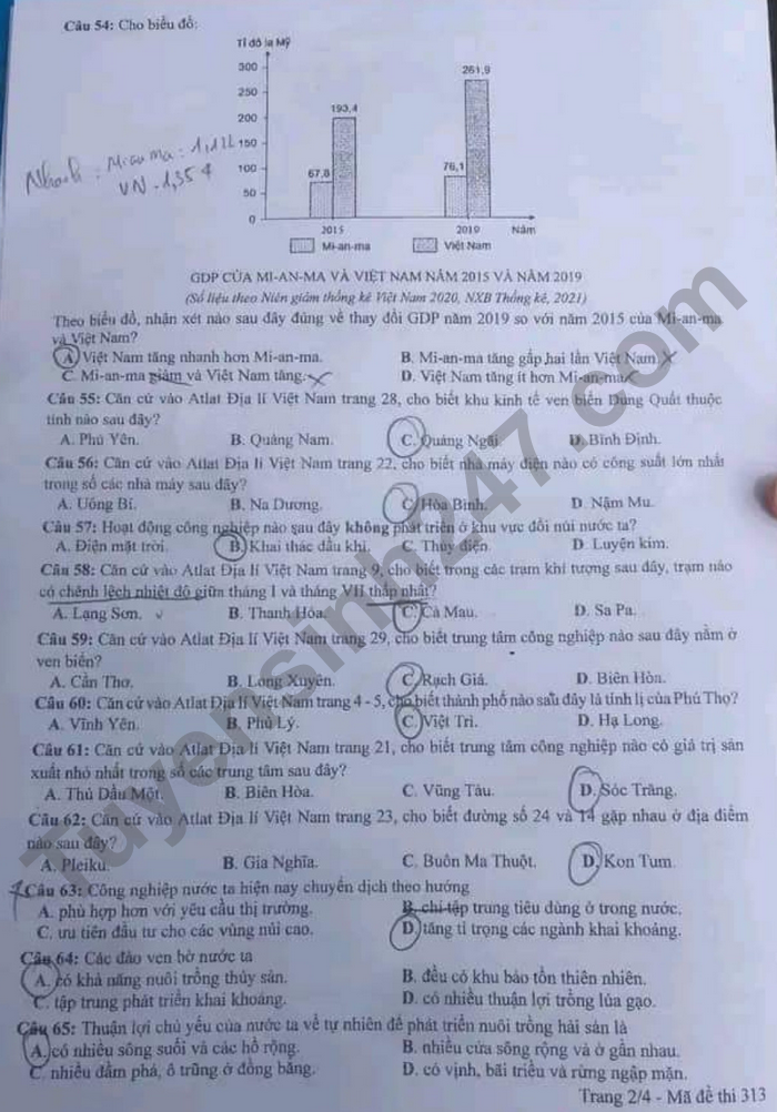 dap an goi y de thi mon khoa hoc xa hoi lich su dia ly gdcd ma de 313 tot nghiep thpt 2023 moi nhat chinh xac nhat3 dap an goi y de thi mon khoa hoc xa hoi lich su dia ly gdcd ma de 313 tot nghiep thpt 2023 moi nhat chinh xac nhat3
