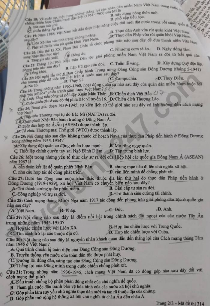 dap an goi y de thi mon khoa hoc xa hoi lich su dia ly gdcd ma de 314 tot nghiep thpt 2023 moi nhat chinh xac nhat 3 dap an goi y de thi mon khoa hoc xa hoi lich su dia ly gdcd ma de 314 tot nghiep thpt 2023 moi nhat chinh xac nhat 3