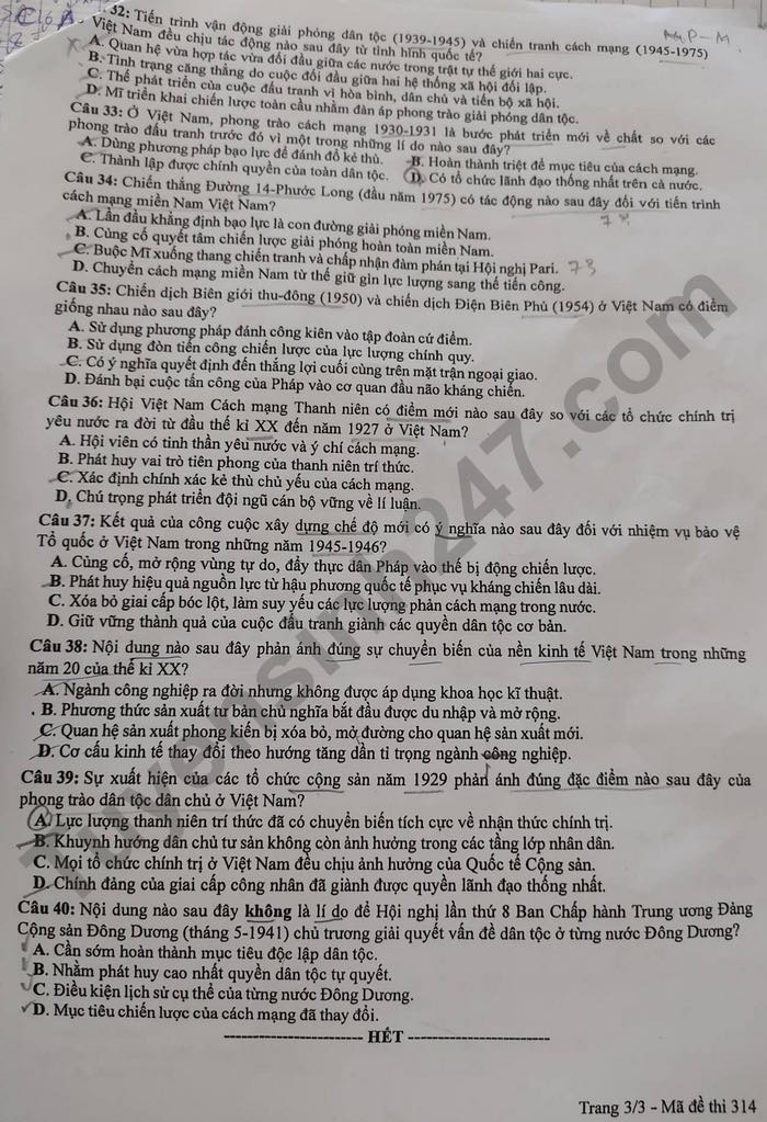 dap an goi y de thi mon khoa hoc xa hoi lich su dia ly gdcd ma de 314 tot nghiep thpt 2023 moi nhat chinh xac nhat 4 dap an goi y de thi mon khoa hoc xa hoi lich su dia ly gdcd ma de 314 tot nghiep thpt 2023 moi nhat chinh xac nhat 4