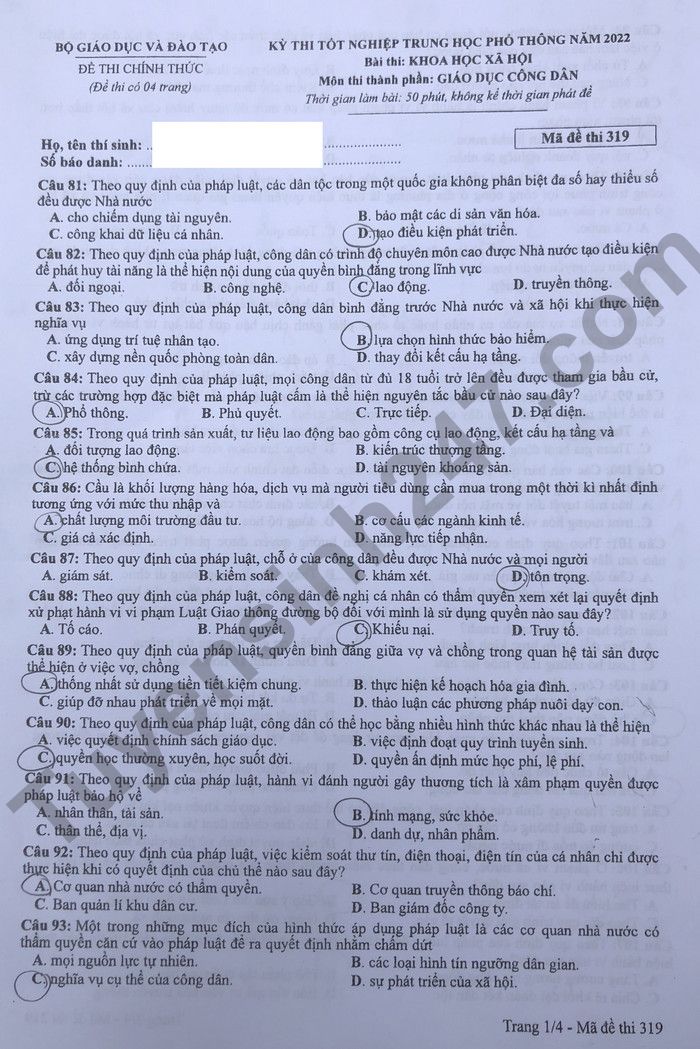 dap an goi y de thi mon khoa hoc xa hoi lich su dia ly gdcd ma de 319 tot nghiep thpt 2023 moi nhat chinh xac nhat31 dap an goi y de thi mon khoa hoc xa hoi lich su dia ly gdcd ma de 319 tot nghiep thpt 2023 moi nhat chinh xac nhat31