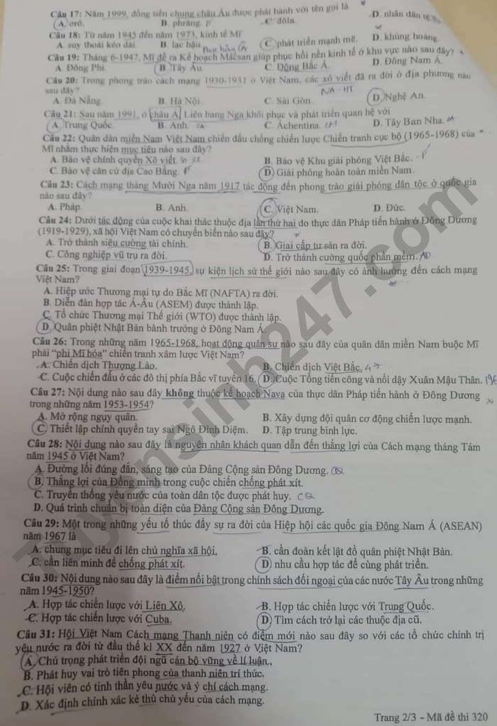 dap an goi y de thi mon khoa hoc xa hoi lich su dia ly gdcd ma de 320 tot nghiep thpt 2023 moi nhat chinh xac nhat22 dap an goi y de thi mon khoa hoc xa hoi lich su dia ly gdcd ma de 320 tot nghiep thpt 2023 moi nhat chinh xac nhat22