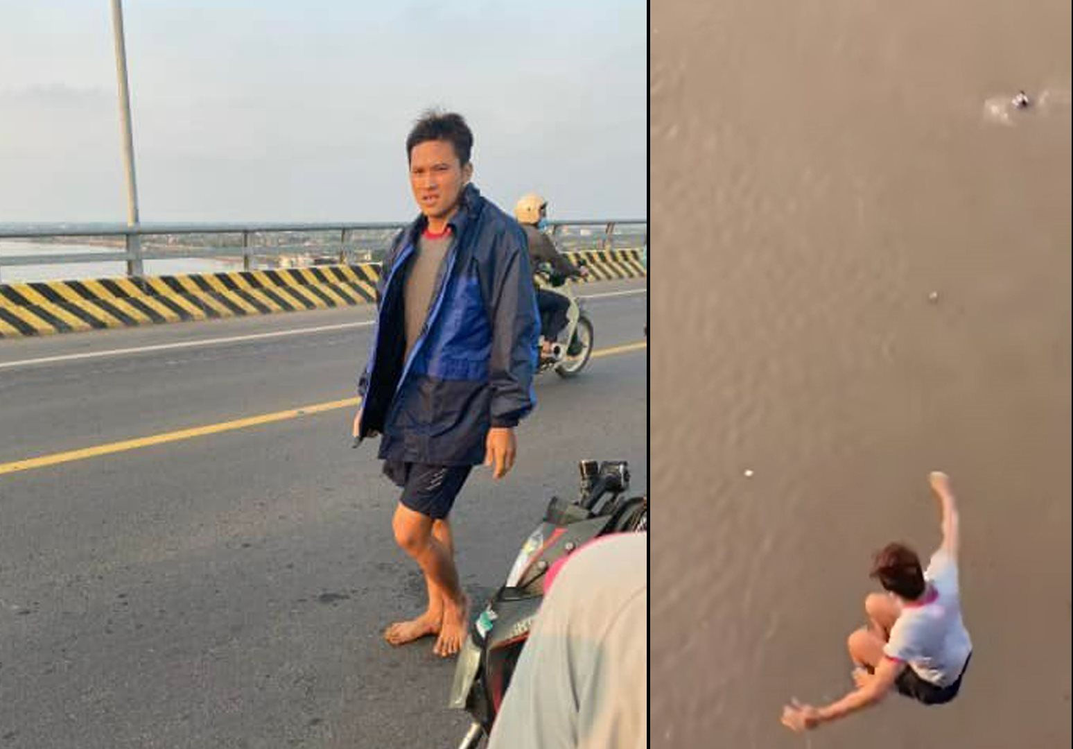 vu clip cuu linh hai quan nhay tu cau 30 m xuong song cuu nu sinh lop 8 tiet lo bat ngo