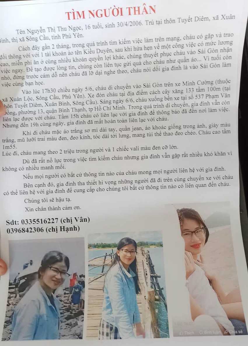 vu co gai 16 tuoi mat tich bi an cuoc dien thoai thong bao con gai da duoc tha vu co gai 16 tuoi mat tich bi an cuoc dien thoai thong bao con gai da duoc tha