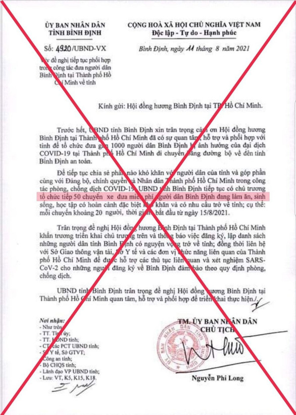 thong tin 50 chuyen xe dua nguoi dan tu tp hcm ve binh dinh la sai su that 01