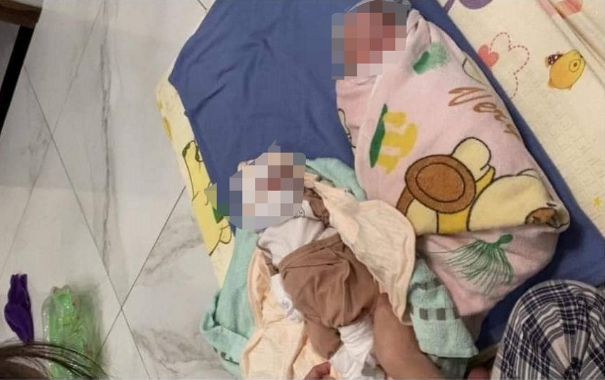 ha noi hai be gai so sinh bi bo lai trong gio ven duong 02