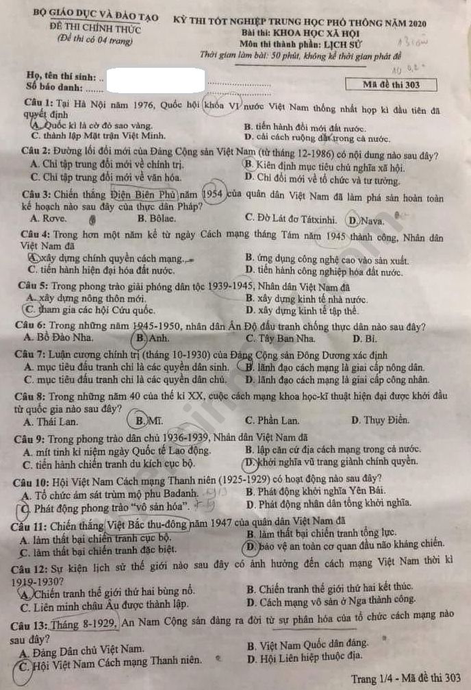 de thi tot nghiep thpt mon su 303 1 result1 de thi tot nghiep thpt mon su 303 1 result1