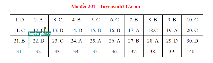 dap an de thi mon vat ly ma de 201 tot nghiep thpt 2021 chuan nhat chinh xac nhat dspl