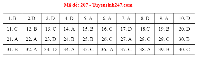 dap an de thi mon vat ly ma de 207 tot nghiep thpt 2021 chuan nhat chinh xac nhat dspl