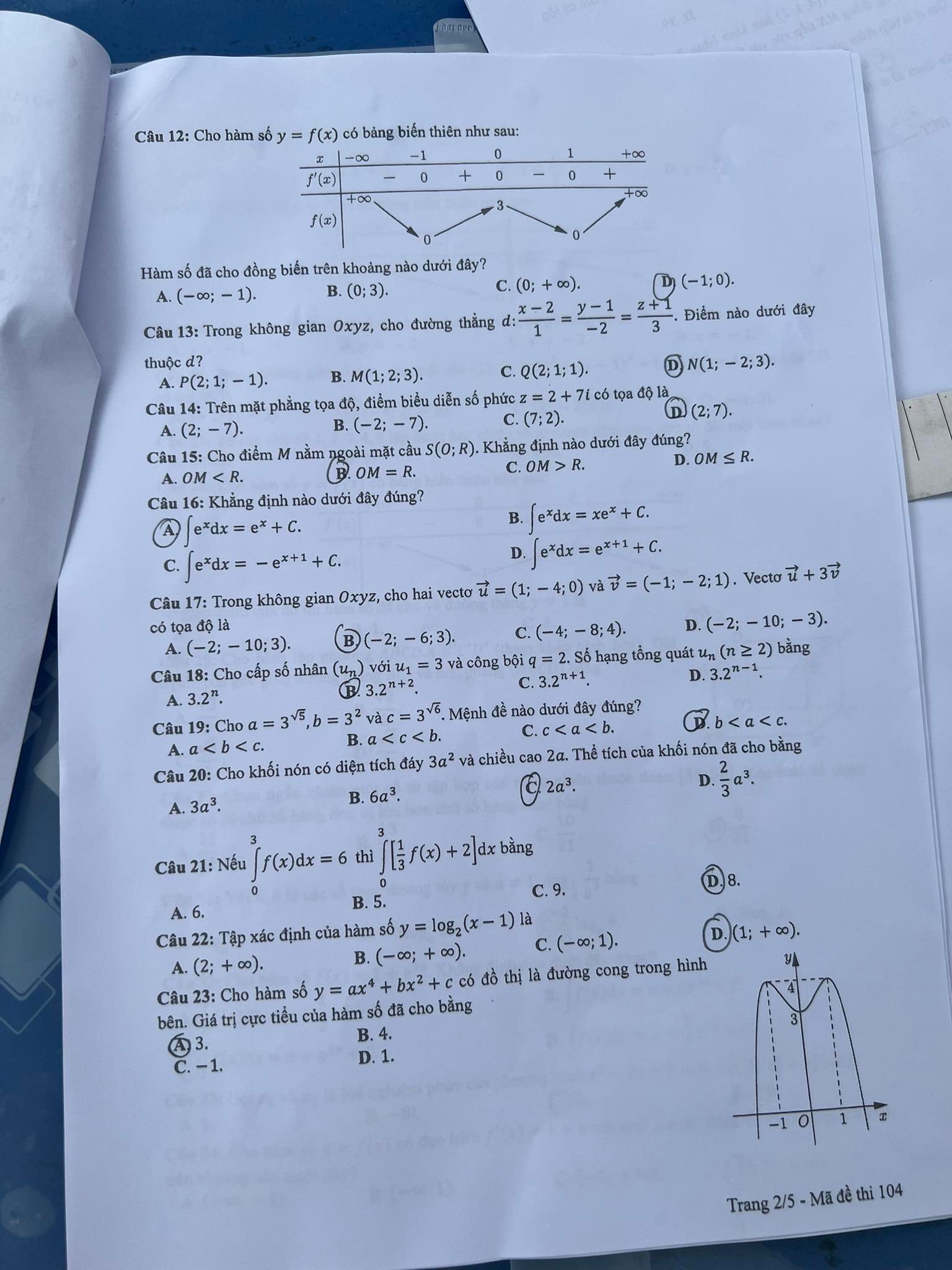 dap an de thi mon toan ma de 104 tot nghiep thpt 2022 chuan nhat chinh xac nhat21 dap an de thi mon toan ma de 104 tot nghiep thpt 2022 chuan nhat chinh xac nhat21