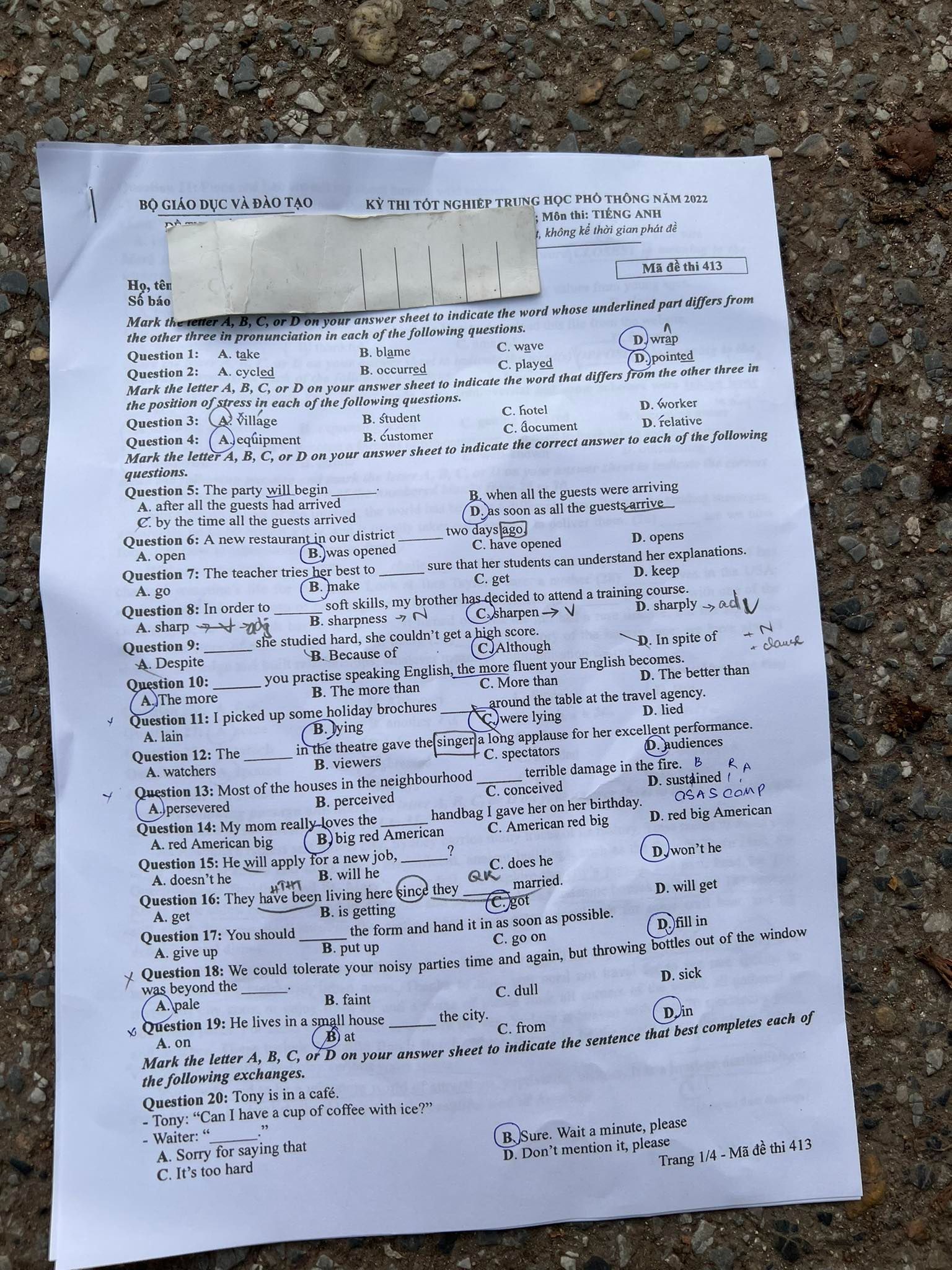 dap an de thi mon tieng anh ma de tot nghiep thpt 2022 chuan nhat chinh xac nhat413 dap an de thi mon tieng anh ma de tot nghiep thpt 2022 chuan nhat chinh xac nhat413