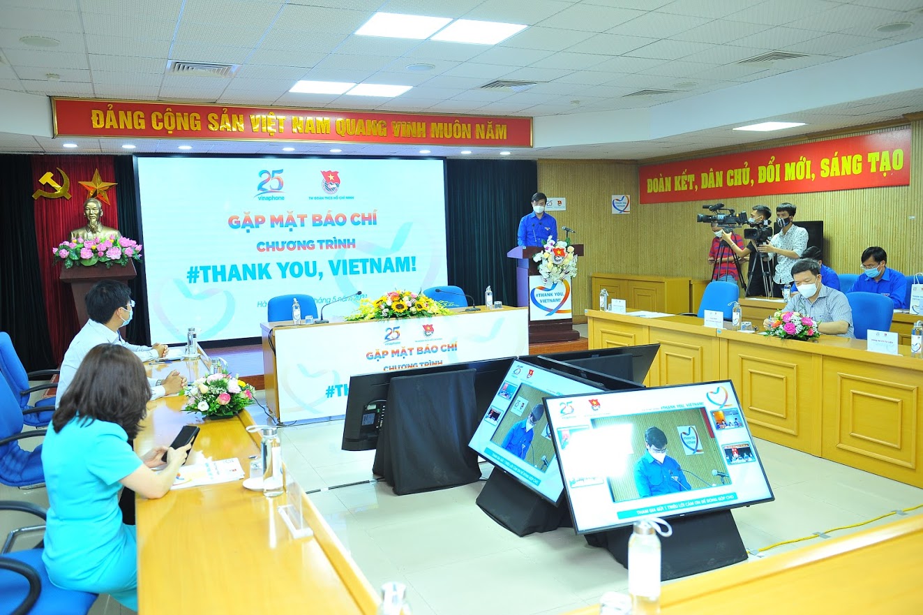 trung uong doan tncs ho chi minh cung nha mang vinaphone phoi hop to chuc va cong bo phat dong chuong trinh thank you vietnam nam 2021