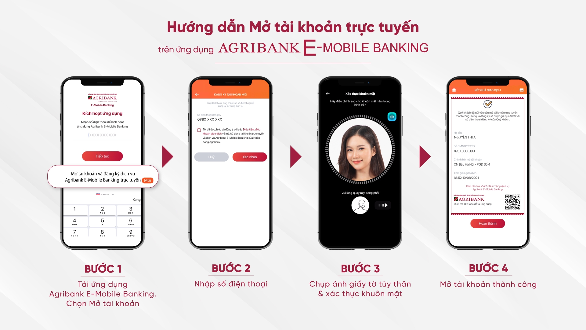 huong dan mo tai khoan truc tuyen tren agribank e mobile banking