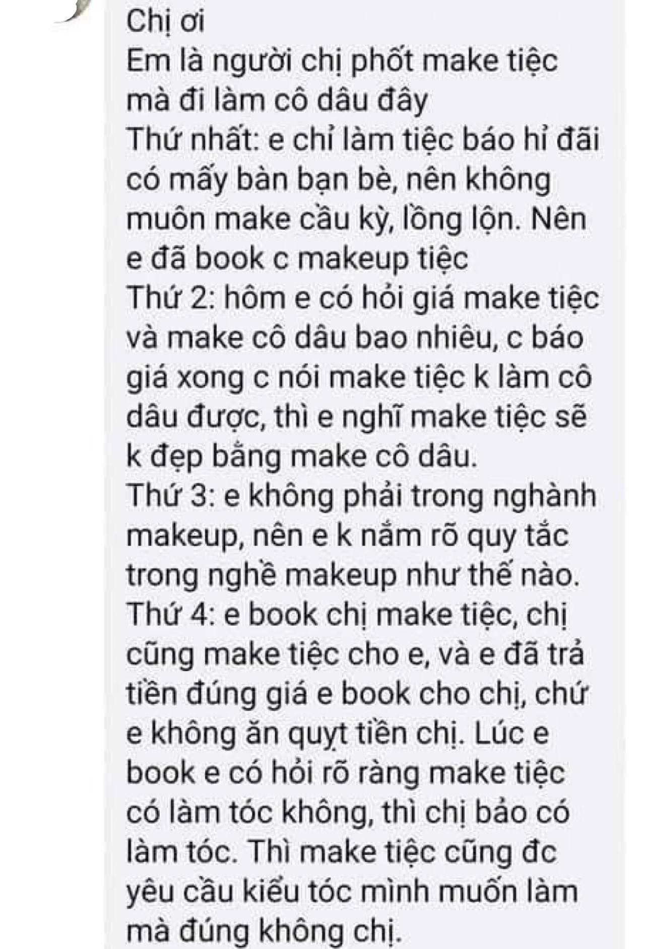 tranh cai vu to khach thue makeup di tiec nhung lai lam co dau nguoi trong nganh noi gi 