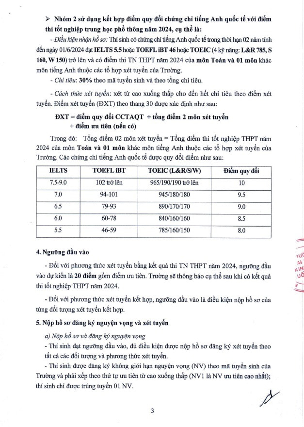 de an tuyen sinh 2024 cua truong dh kinh te quoc dan giam chi tieu xet tuyen bang diem thi dspl