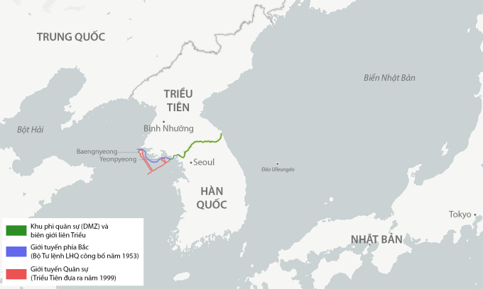 trieu tien lan thu 2 ban hang chuc qua phao gan ban dao han quoc1