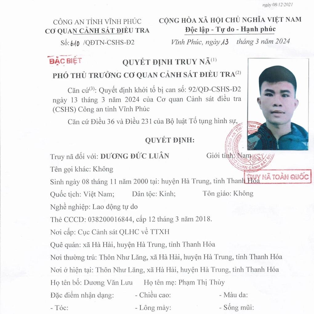 vu cuop 1 ty dong o vinh phuc 2 nghi pham vua bi bat khai gi 1