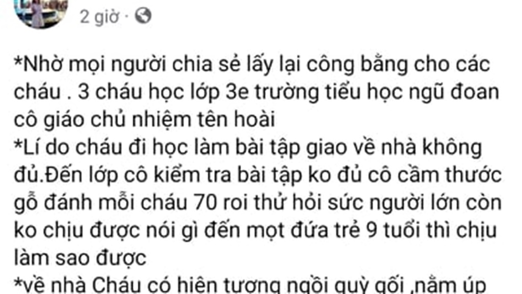 khong lam bai tap ve nha 3 hoc sinh lop 3 bi danh tham tim mong dspl