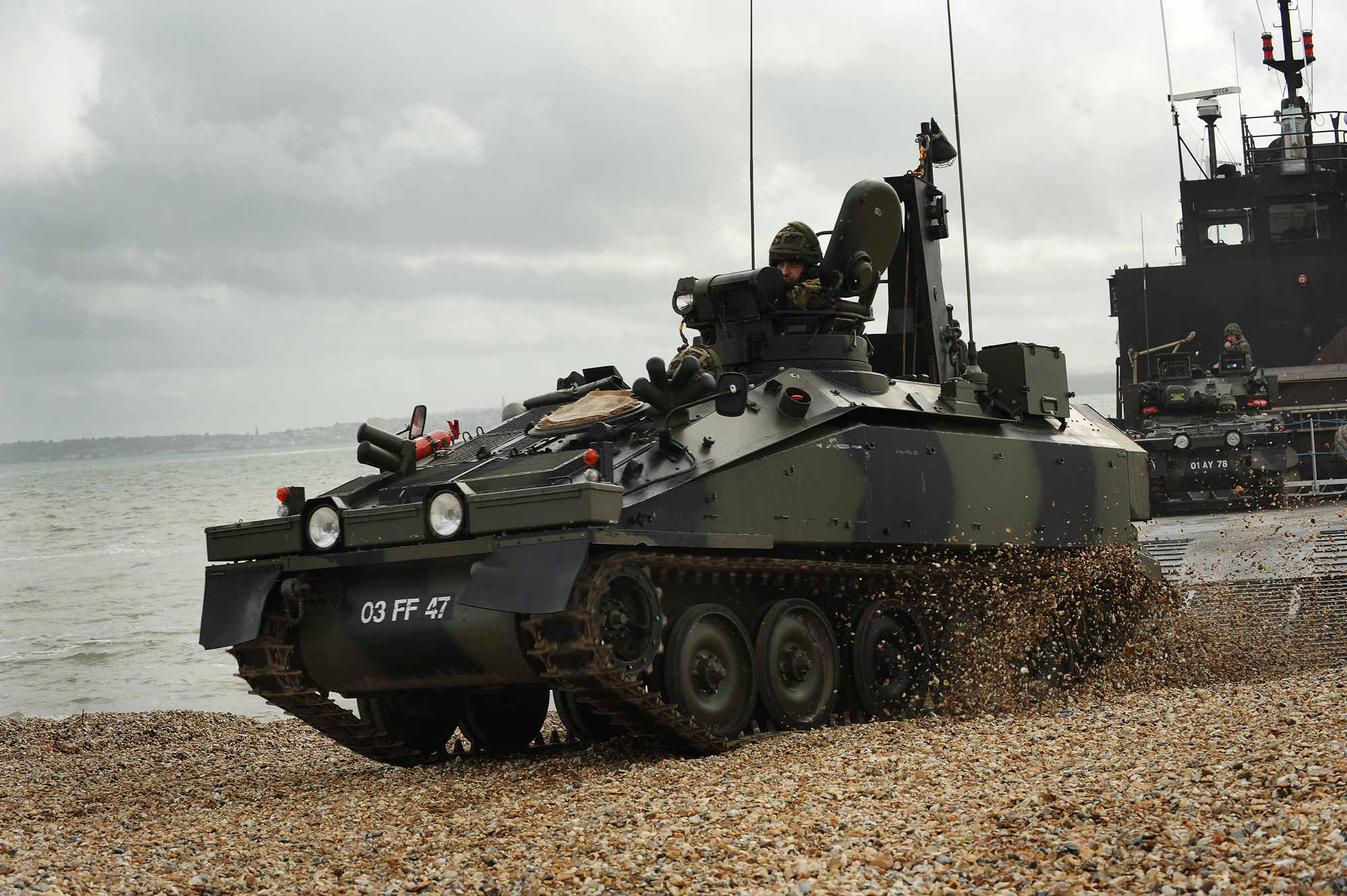 spartanarmouredpersonnelcarrierexitslandingcraftduringamphibiouscapabilitydemonstrationmod45152077
