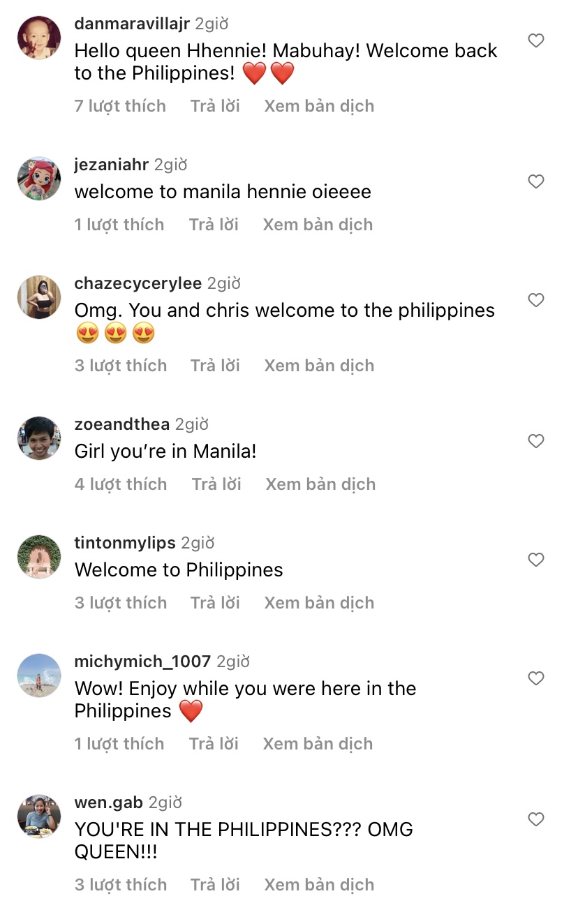 fan quoc te chao mung hen den philippines tren ig