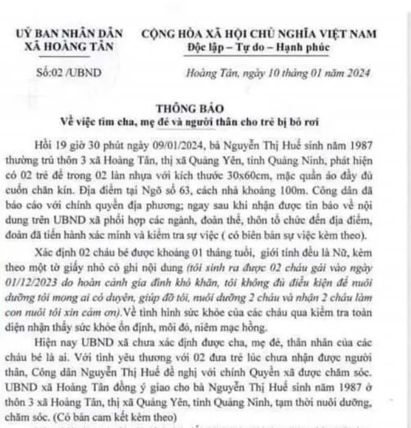 2 be gai song sinh bi bo roi trong chiec lan nhua kem to giay ghi dong chu khien nhieu nguoi dau xot 2