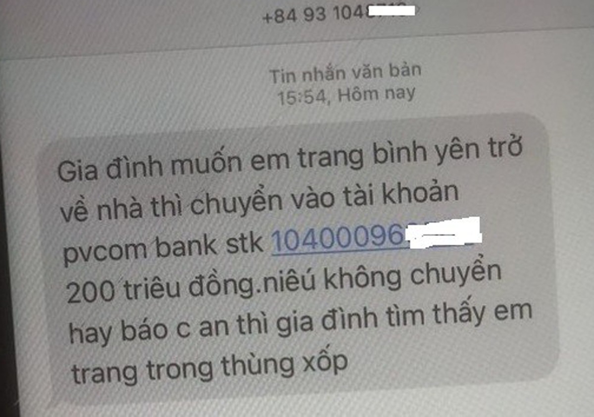 vu thieu nu 14 tuoi mat tich tu mung 6 tet nguoi me nhan duoc tin nhan de doa doi tien chuoc vu thieu nu 14 tuoi mat tich tu mung 6 tet nguoi me nhan duoc tin nhan de doa doi tien chuoc