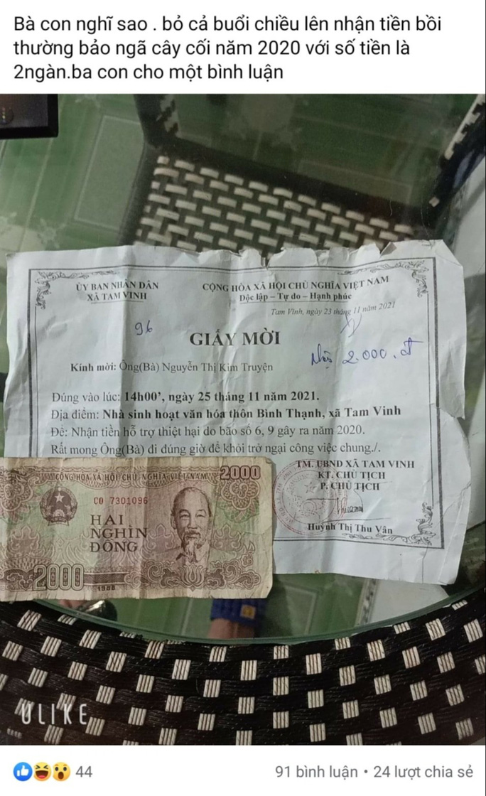 quang nam ho dan thiet hai 1 cay chuoi do bao nhan ho tro 2 nghin dong