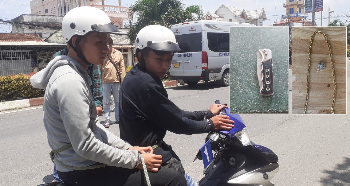 bat 2 ke cuop giat day chuyen thu san dao bam trong nguoi bat 2 ke cuop giat day chuyen thu san dao bam trong nguoi