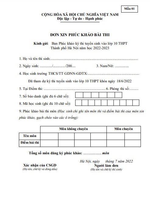 phuc khao bai thi vao lop 10 o ha noi nhu the nao phuc khao bai thi vao lop 10 o ha noi nhu the nao