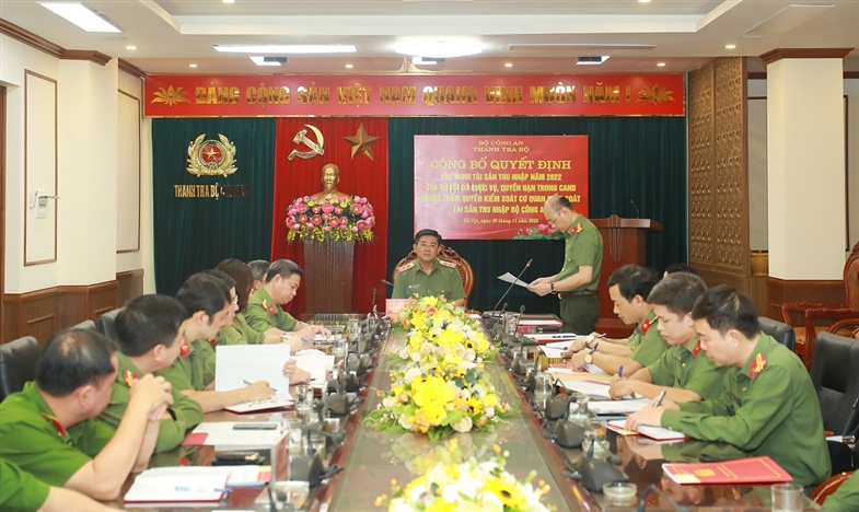 bo cong an tien hanh xac minh tai san thu nhap 14 nguoi co chuc vu quyen han trong cong an nhan dan