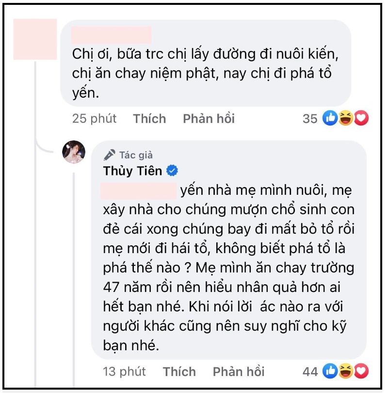 ca si thuy tien len tieng khi bi dan mang chi trich pha to yen2