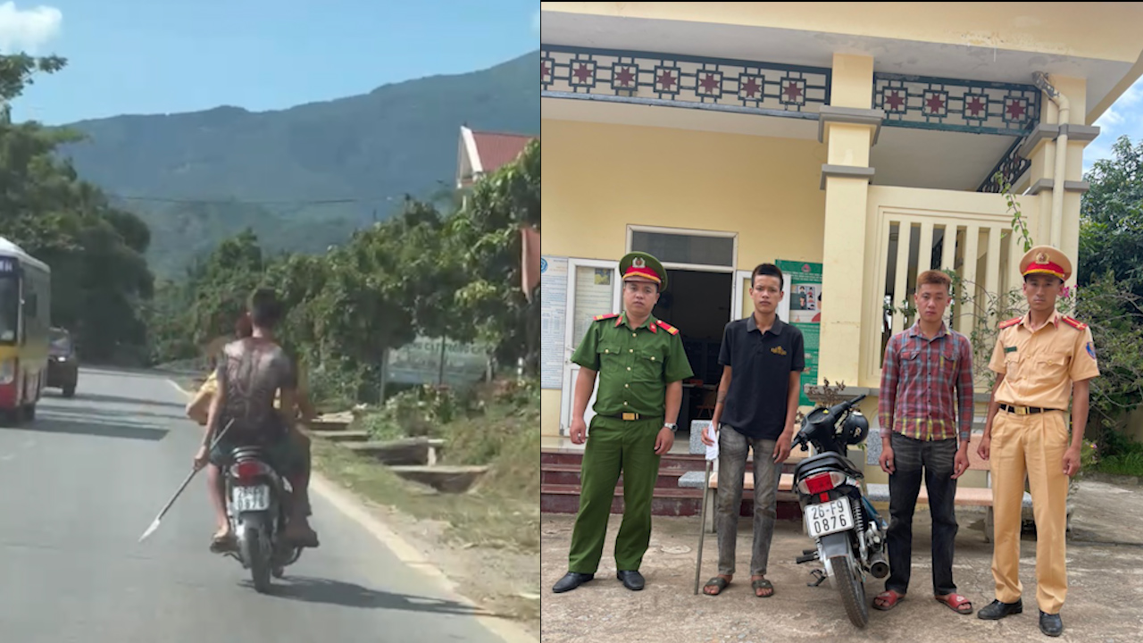 xu ly 2 thanh nien cam dao phong lon lang lach tren duong o son la