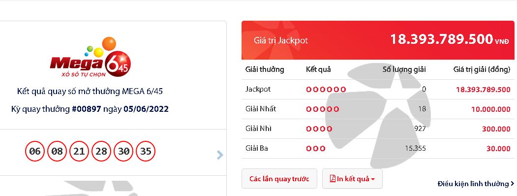 ket qua xo so vietlott ngay 5 6 dspl
